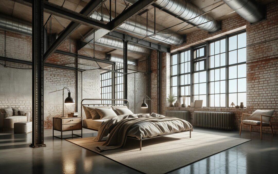 dormitorio de estilo industrial
