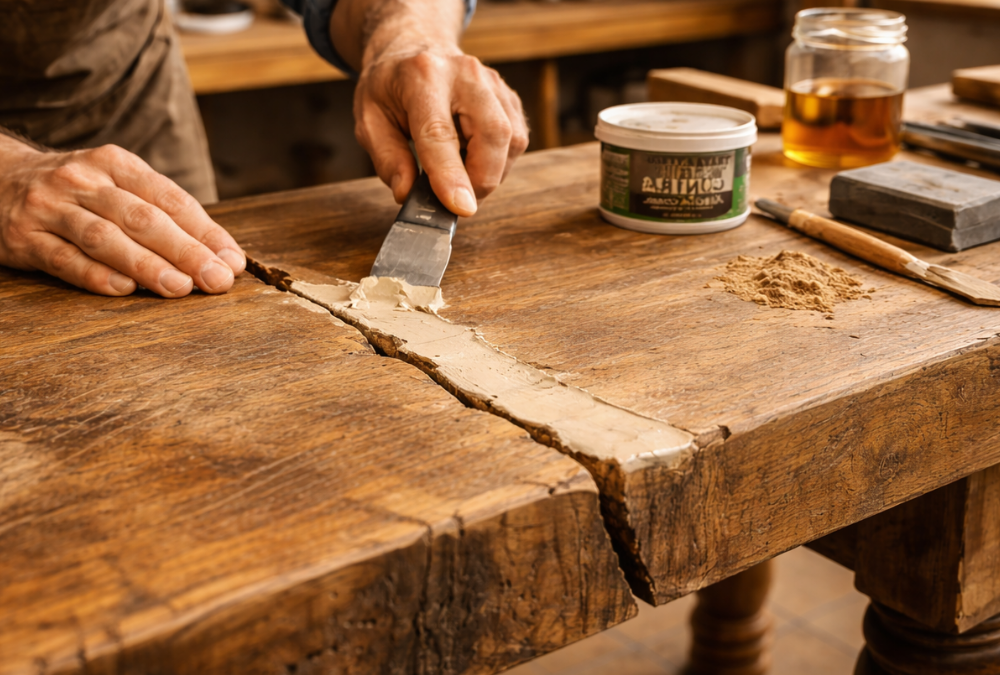 rellenos para reparar grietas en madera