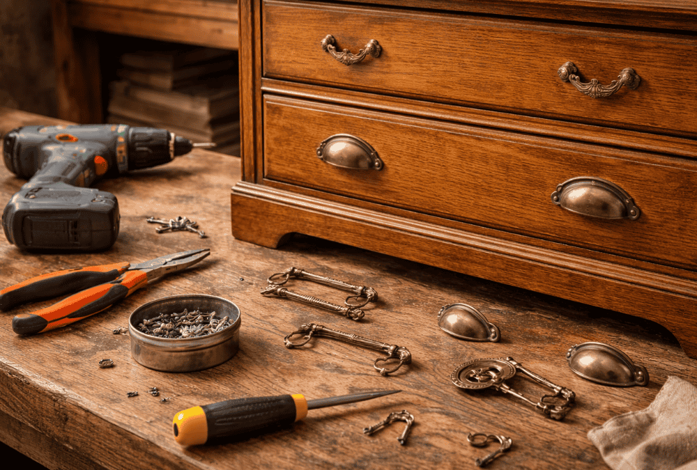 cambiar tiradores a un mueble antiguo