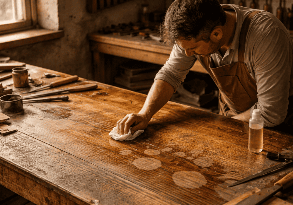 eliminar manchas de agua en madera consejos