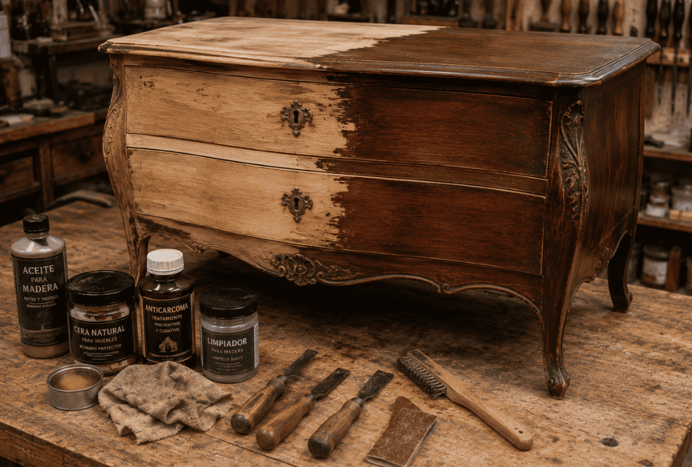 tratamiento en muebles antiguos