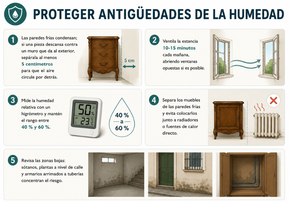 Proteger antigüedades de la humedad guía paso a paso