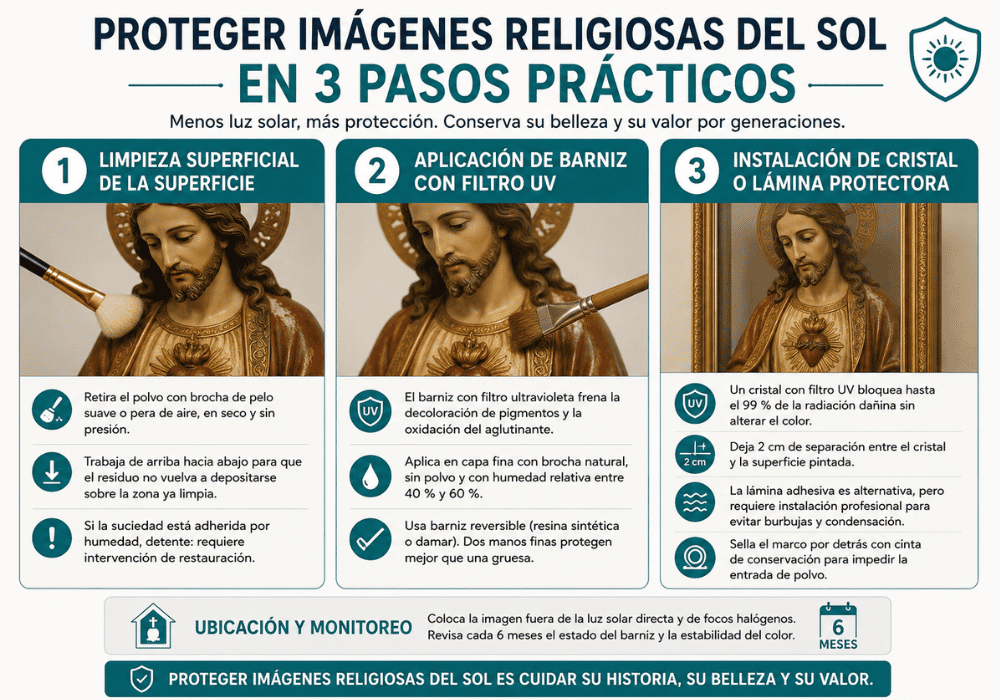 Proteger imágenes religiosas del sol guía para conservarlas