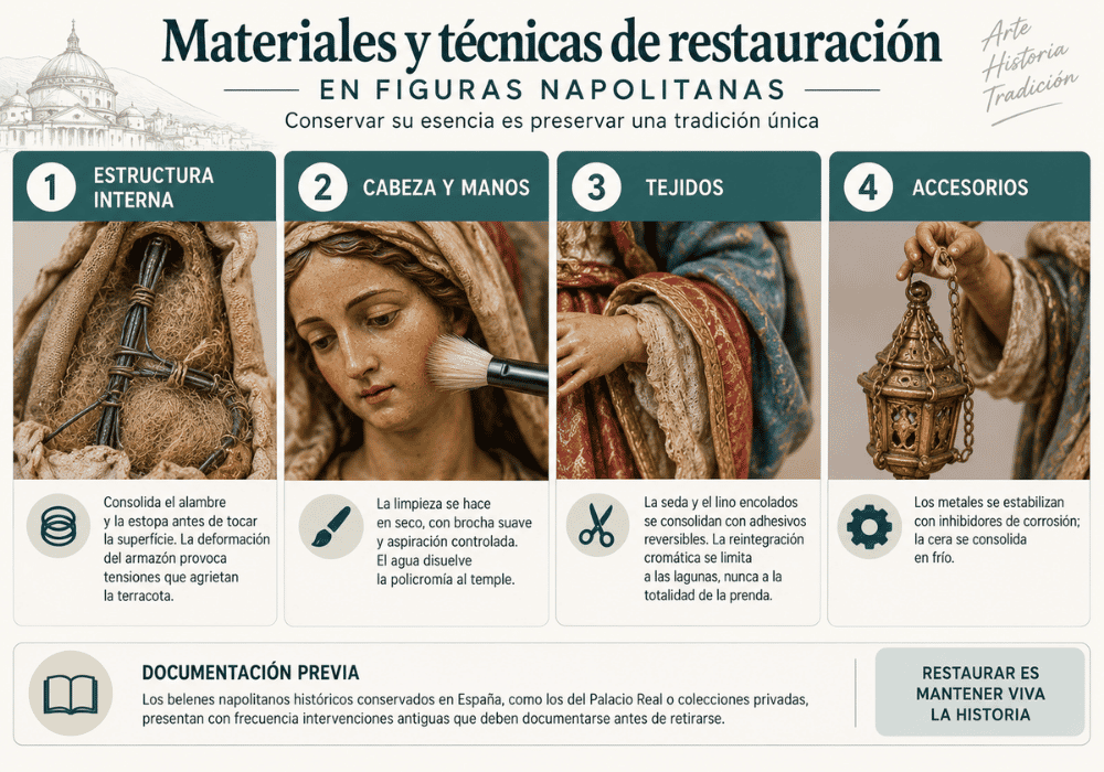 Materiales y técnicas de restauración en figuras napolitanas